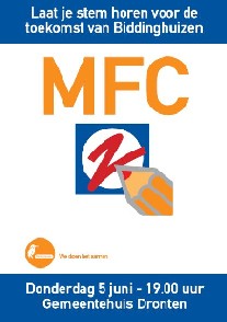 Flyer oproep tot demonstreren voor MFC